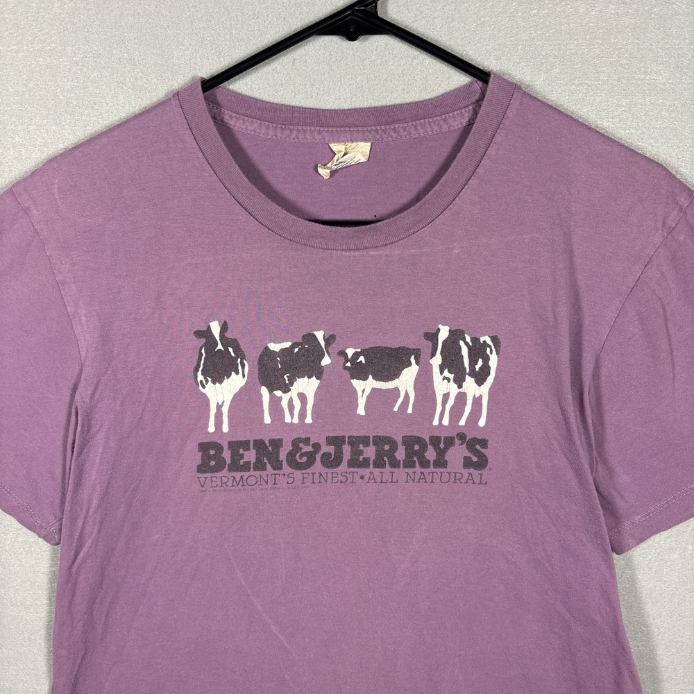 Vintage Ben & Jerry's Cows T-Shirt Womens Large Vermont's Finest Ice Cream